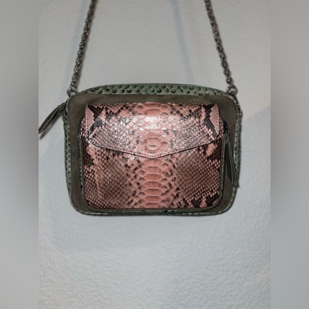 CLARIS VIROT Charly Python Shoulder Crossbody Bag - image 1